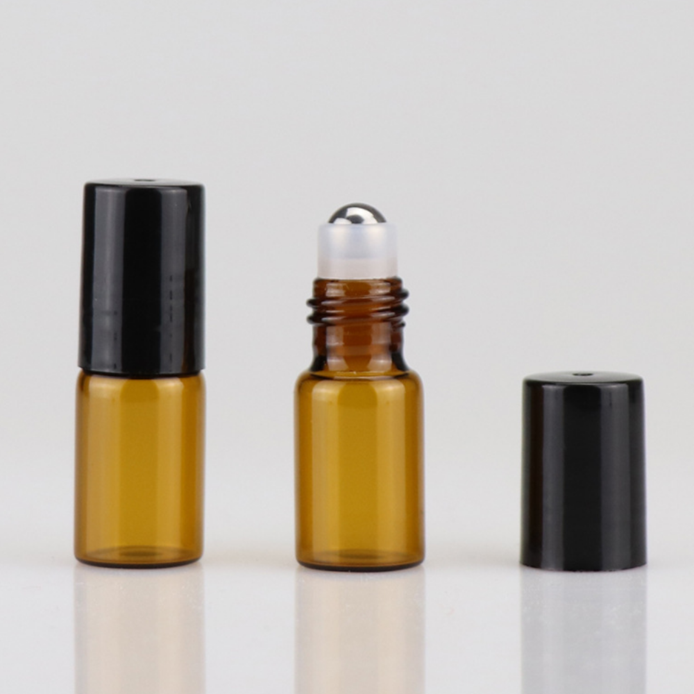 롤온 향수 공병 미니 아로마 오일 화장품 갈색 유리 소분 용기 휴대용 여행용 에센스 앰플 립글로스 롤러볼 250원