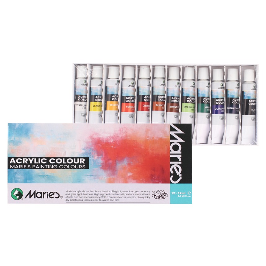 마리에스 시나아트 아크릴물감 12ml 세트, 144ml, 12색 6,700원