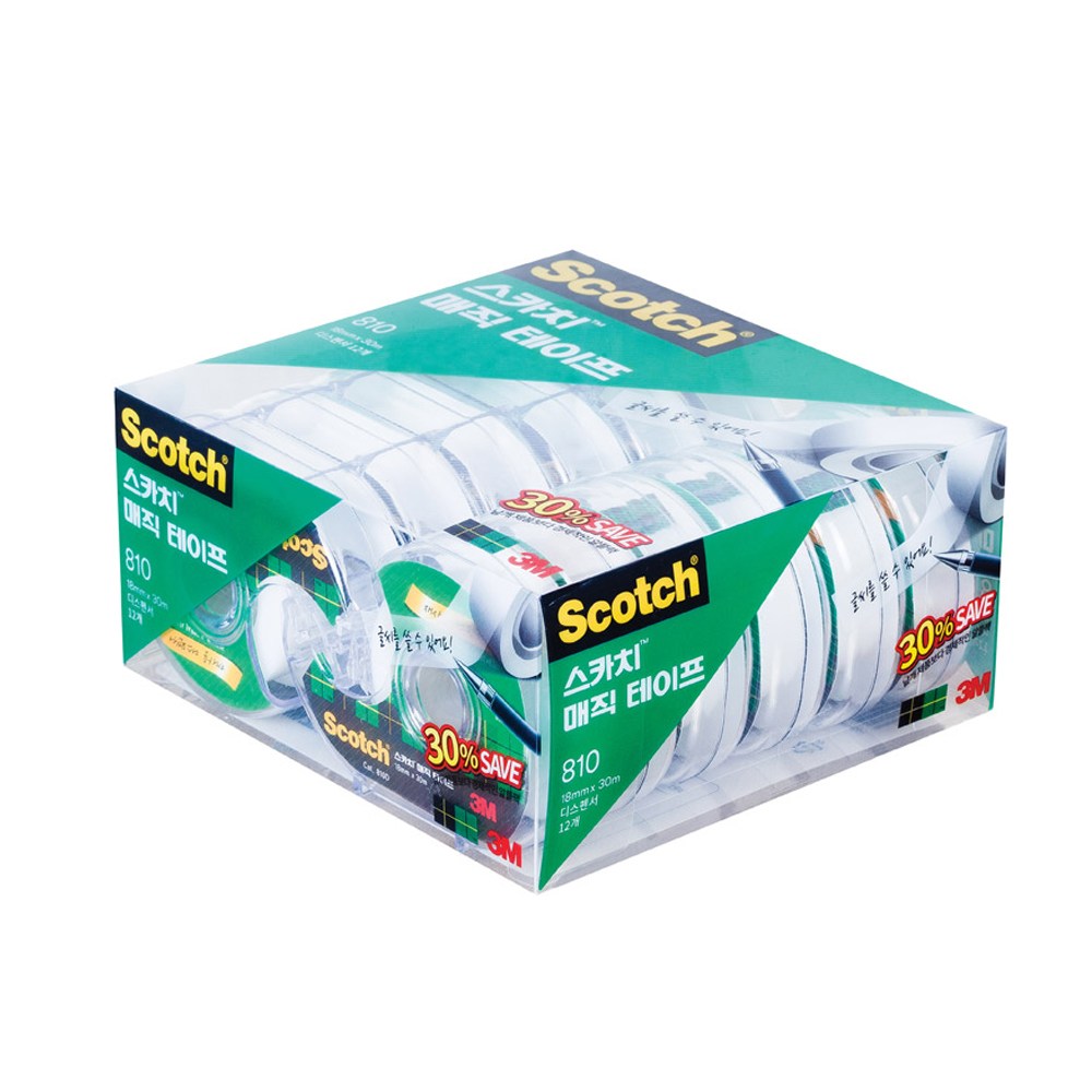 scotch [3M] 스카치 매직테이프 디스펜서 세이빙팩 810D-12 (18mmx30M 12개입) 38,900원