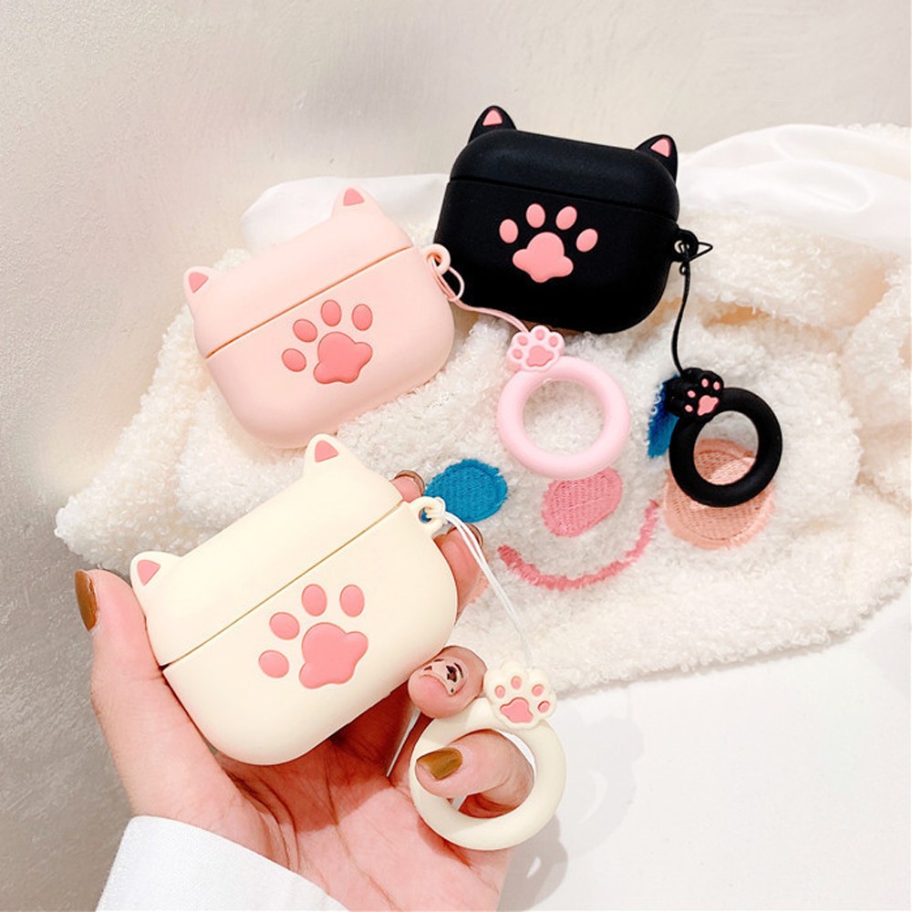 마모르 에어팟4세대 에어팟 프로 프로2 귀여운 고양이귀 발바닥 고리링 실리콘 이어폰 커버 airpods pro pro2 에어팟4 에어팟3 케이스 13,400원