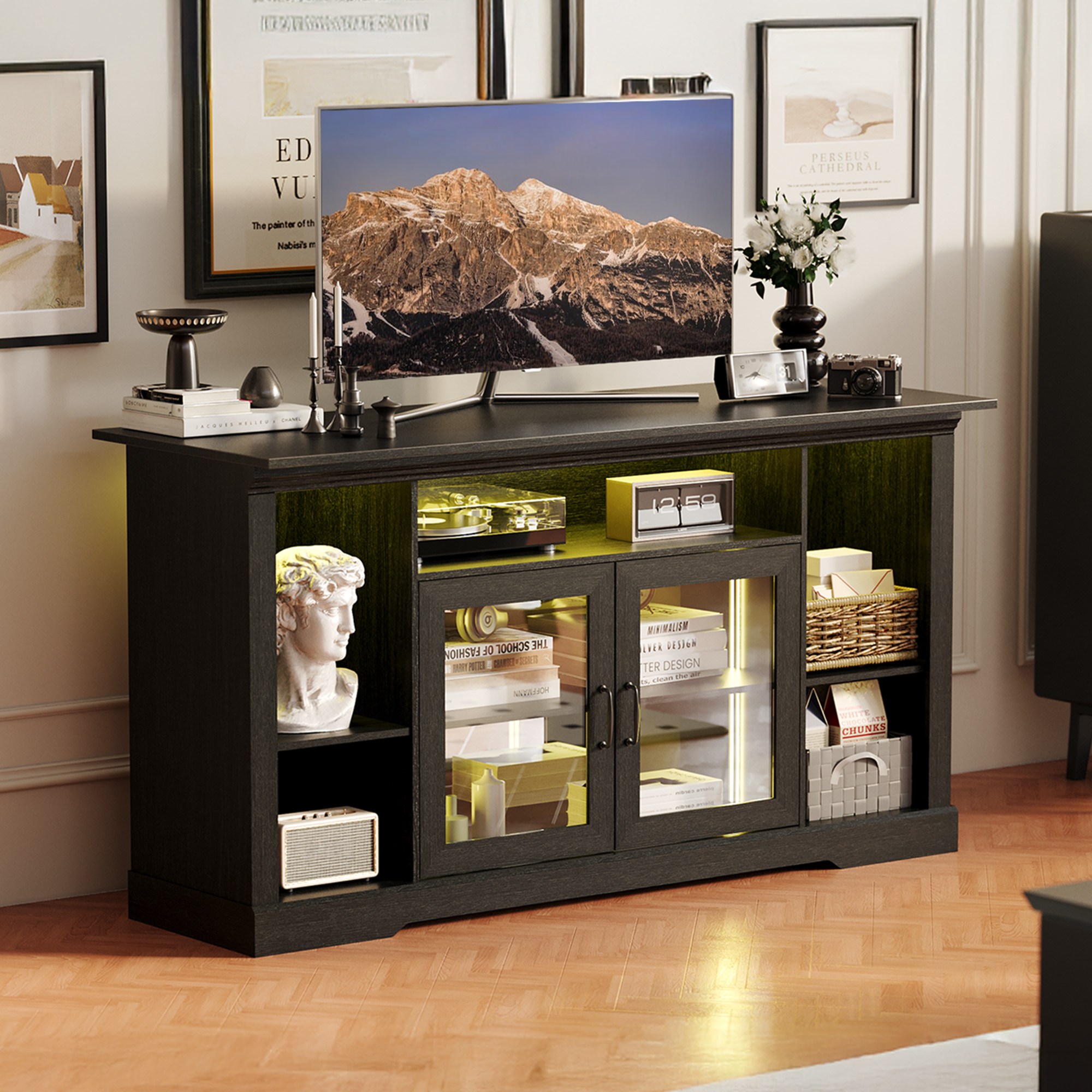 [쿠팡방문설치] Seang TV장 빈티지 더블도어 거실장  수납장 서랍형 1500 TV테이블 209,000원