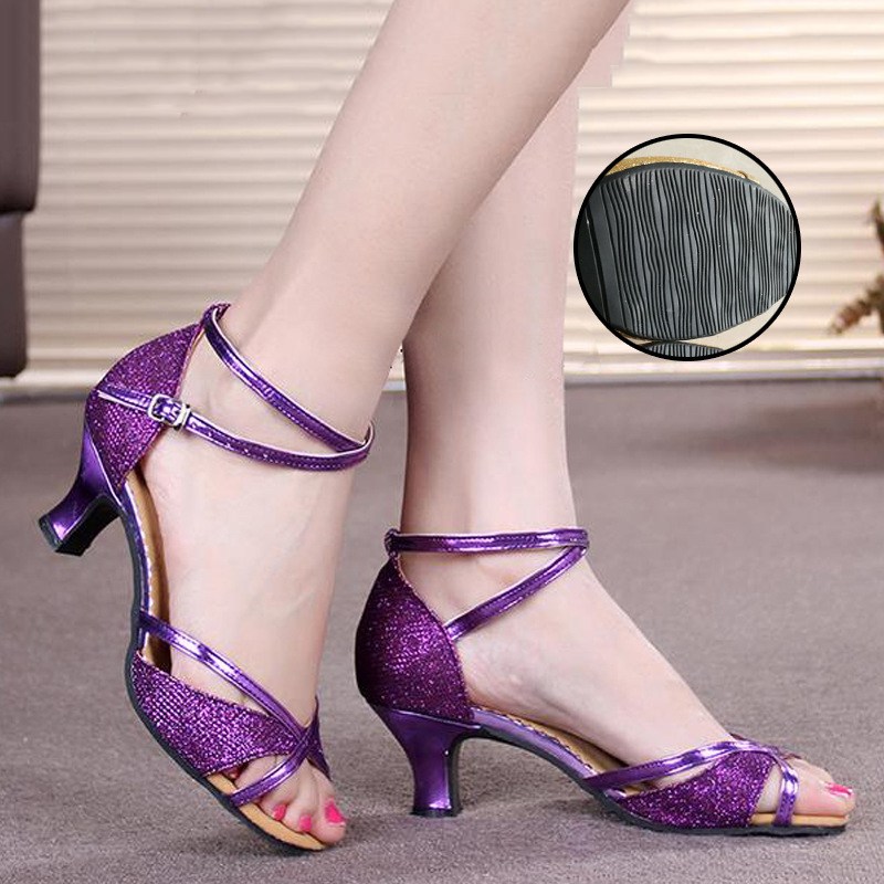 FANSYLI 여성 라틴댄스화 여름 신상 블링블링 댄스화 모던댄스 쿠셔닝 댄스화 무대 공연 스트랩 오픈댄스화 W2506J10 26,740원