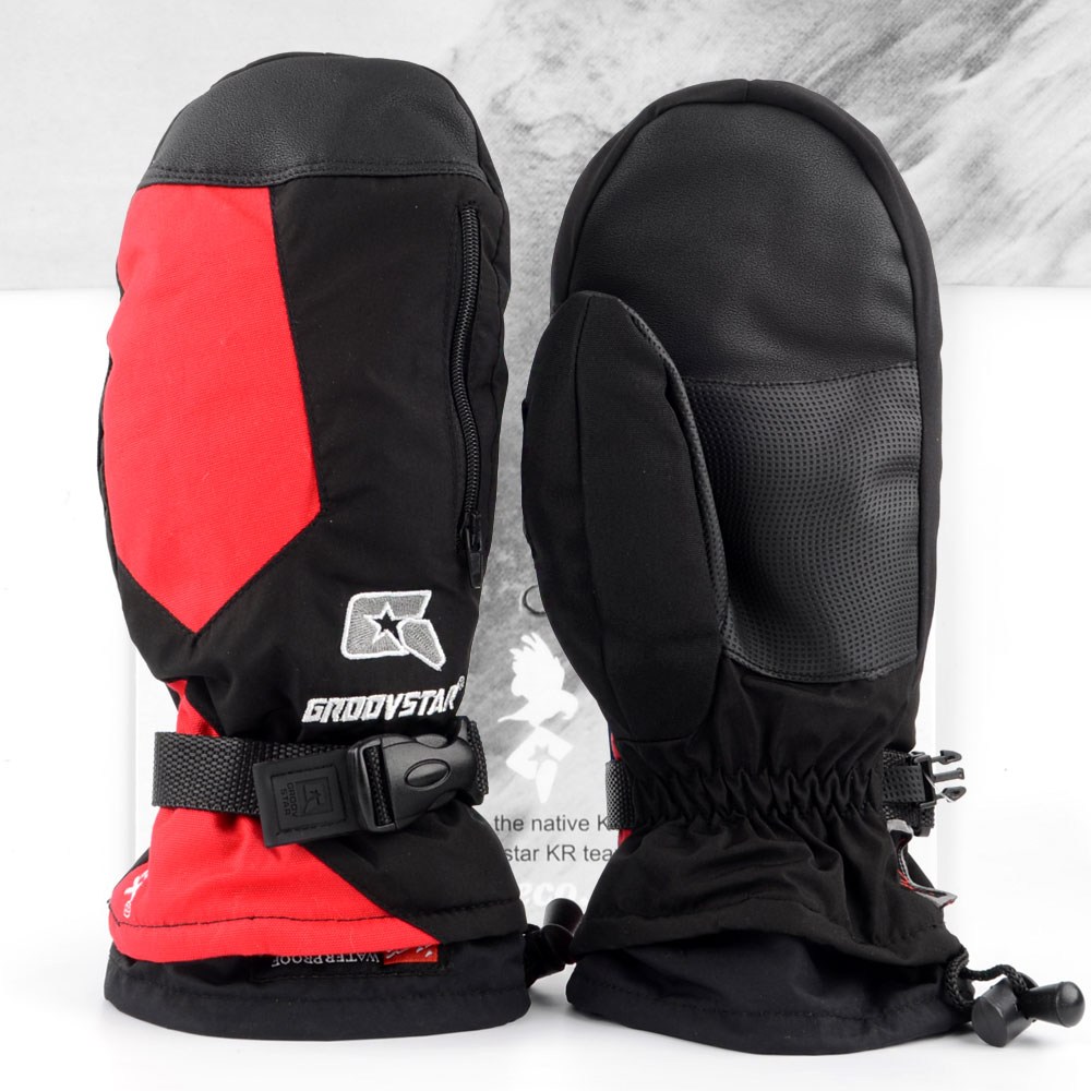 지원군몰 GROOVSTAR 방한용 보드 벙어리장갑 남성 여성 스키장갑, 빨강, 1개 22,500원