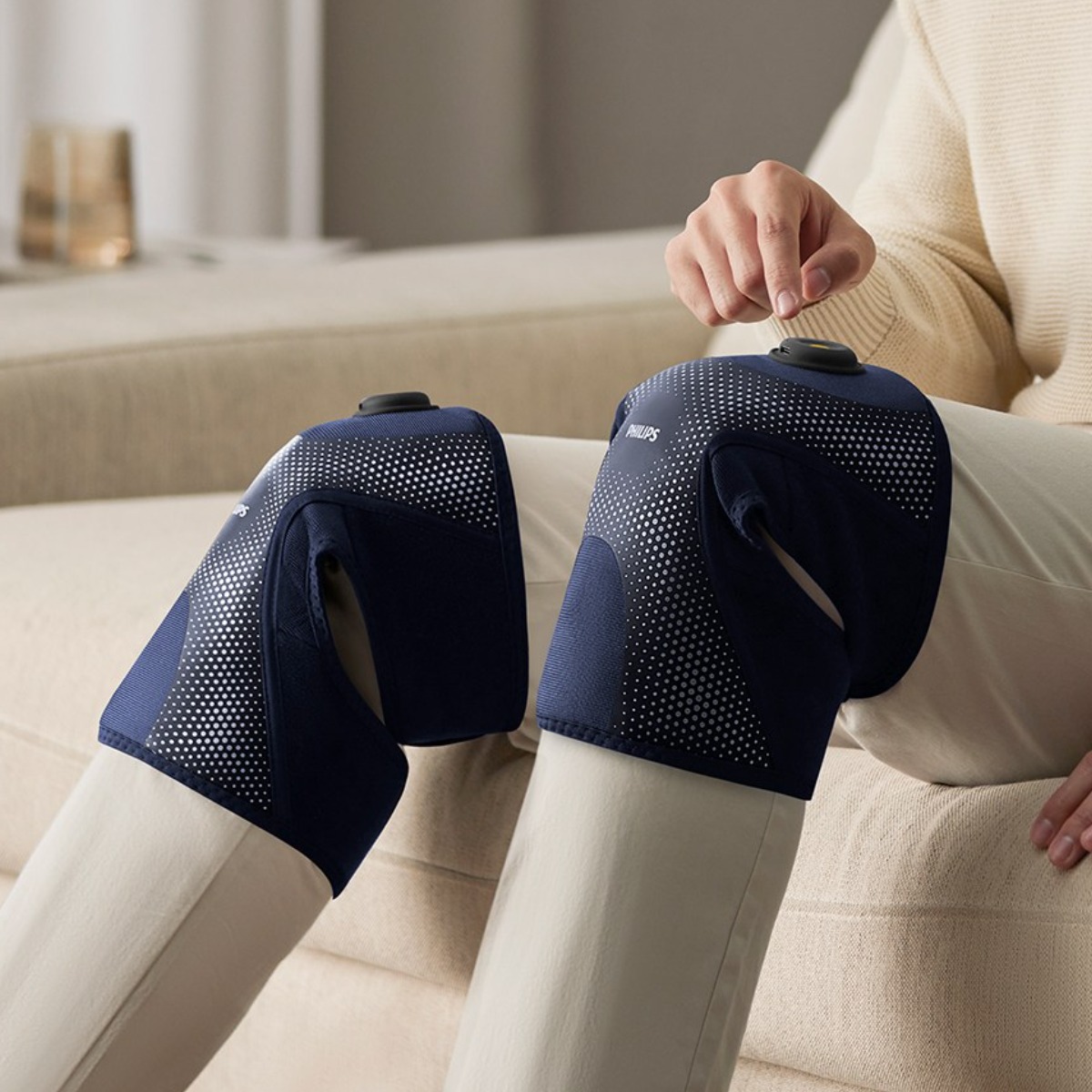 필립스 온열 진동 무릎 마사지기 (어깨&팔꿈치 겸용) 2개입 세트 PPM5302DB, PPM5302DB 129,000원