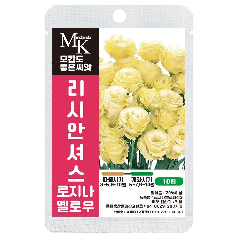 모칸도 좋은씨앗 리시안셔스 씨앗 로지나 옐로우 10립 꽃씨 꽃씨앗, 1개 4,900원