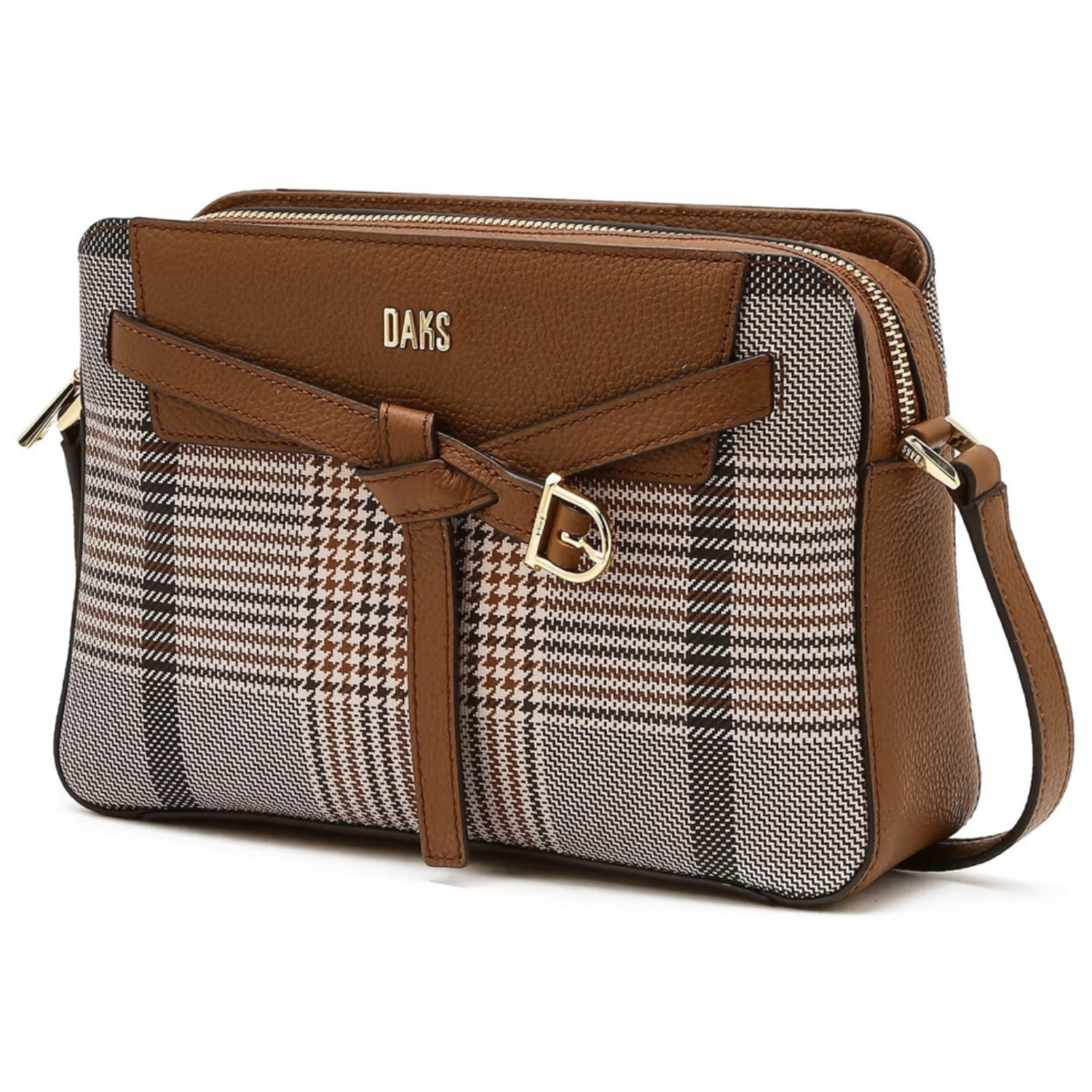 닥스 ACC [선물추천] 브라운 체크 가죽 크로스백 S 264,000원