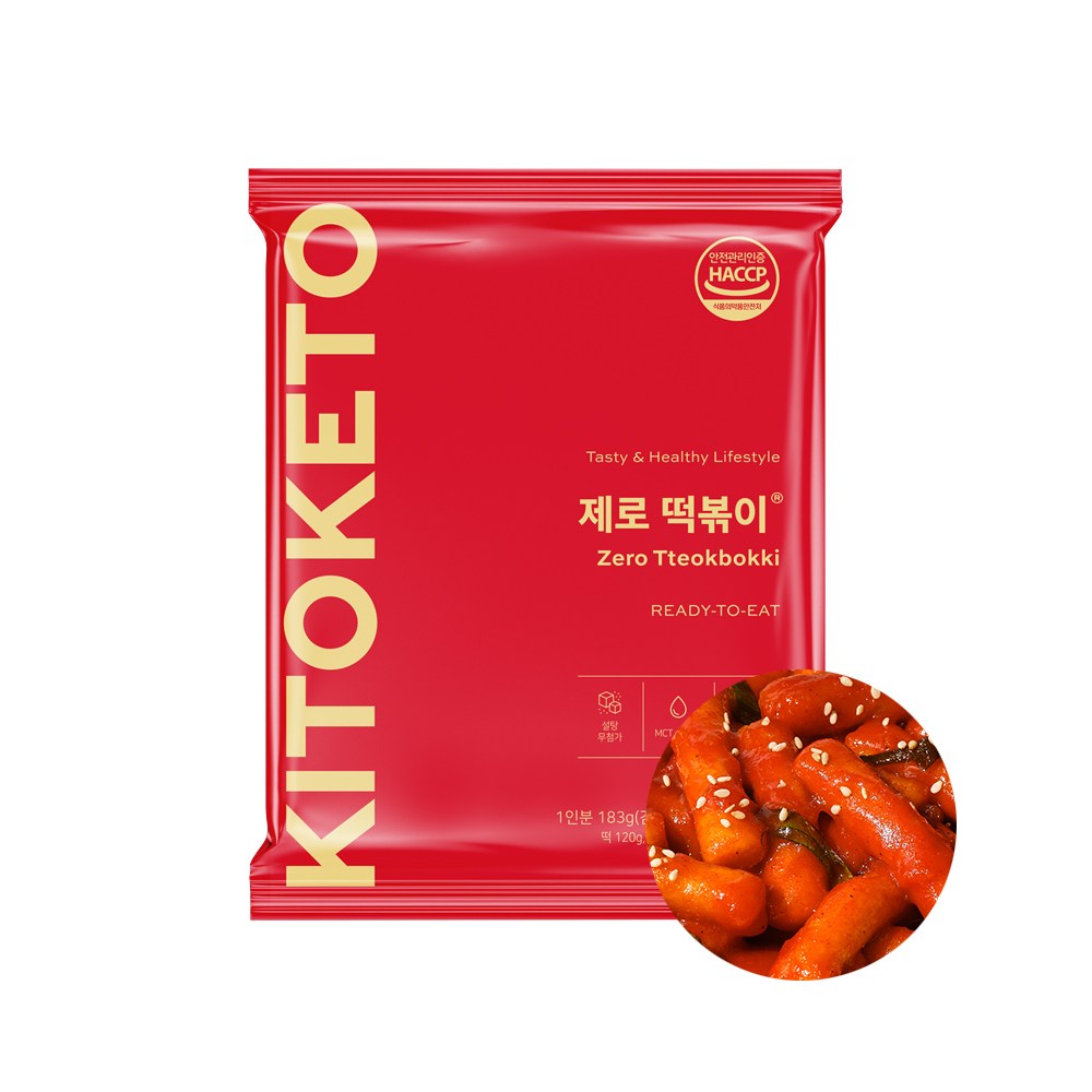 [키토케토] 제로떡볶이 설탕X 밀가루X 고추장X 다이어트간식 곤약떡볶이 (183g), 183g, 1개 7,000원