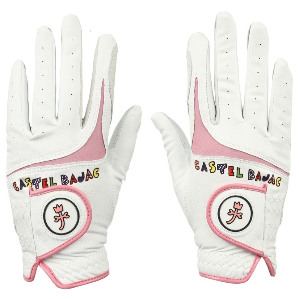까스텔바작 여성용 반양피 골프장갑, 화이트핑크, 1개 24,980원