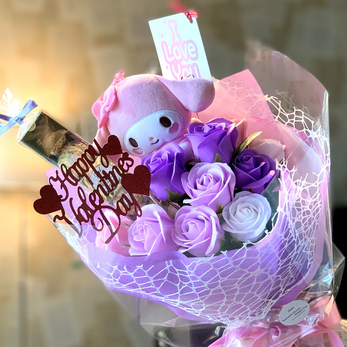 발렌타인선물 발렌타인데이 초콜릿꽃다발 비누꽃 발렌타인꽃다발 마이멜로디 여친선물 남친선물 프로포즈 29,600원