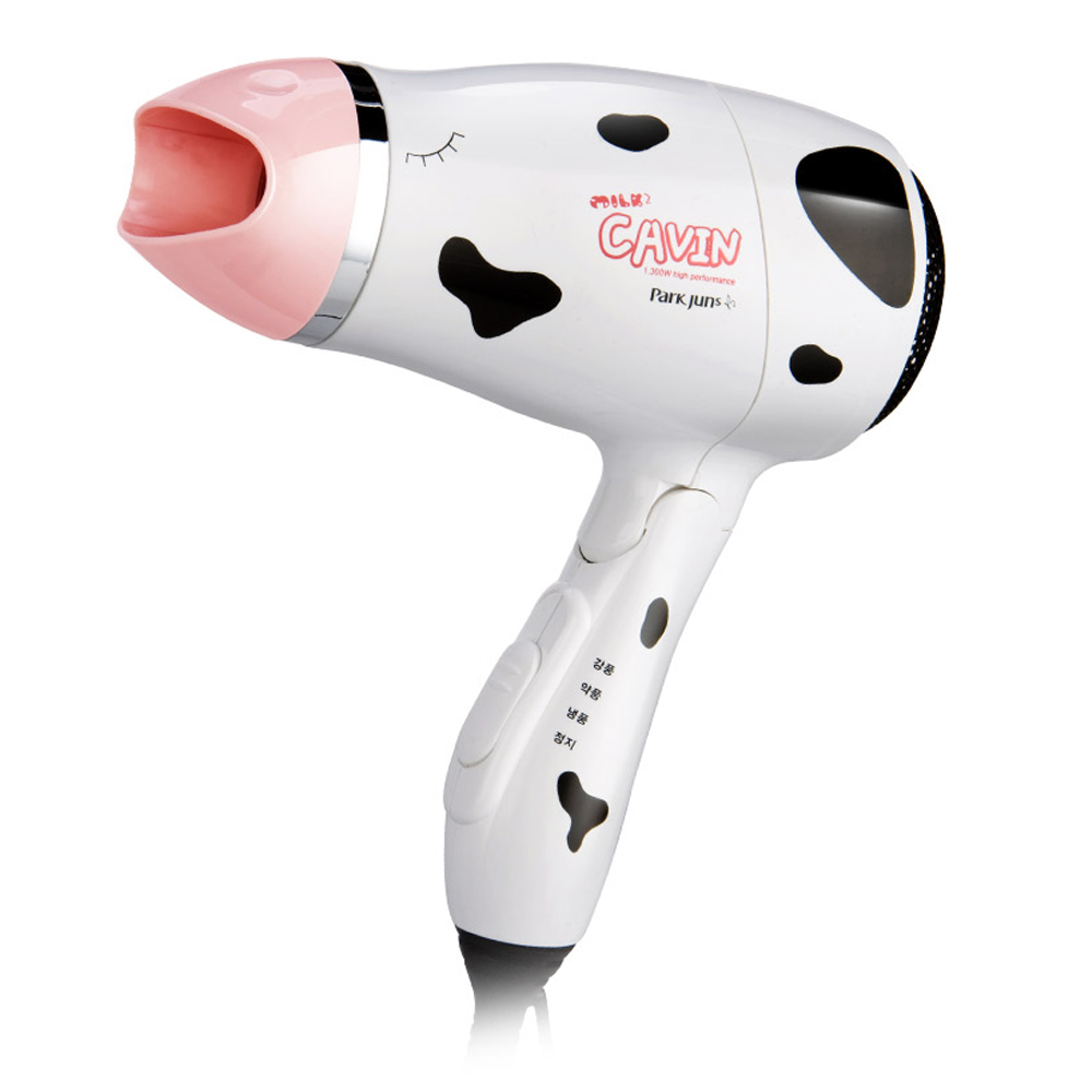 박준뷰티랩 케빈 저소음 미용실 접이식 헤어 드라이어 1300W, PJP-2703, 젖소패턴 디자인 26,500원