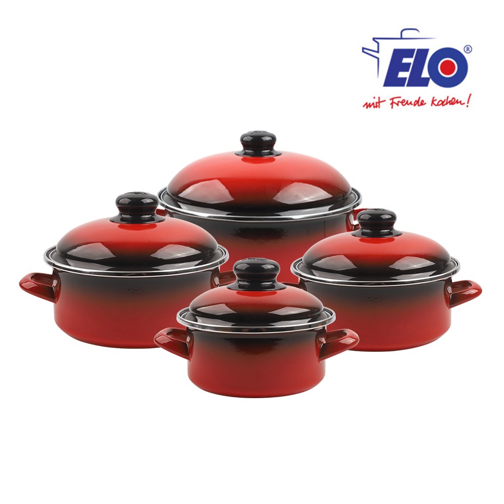 ELO 빨강법랑 일반형 4종세트 A형 / 16cm / 18cm / 20cm / 24cm 107,000원