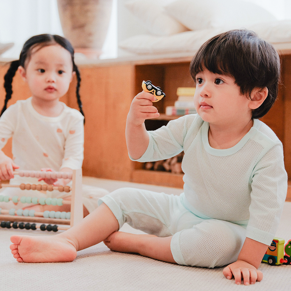 1+1 큐비앤맘 소프트 메쉬 여름실내복 매쉬 배앓이방지 봄내복 신생아 돌아기 7부 29,900원