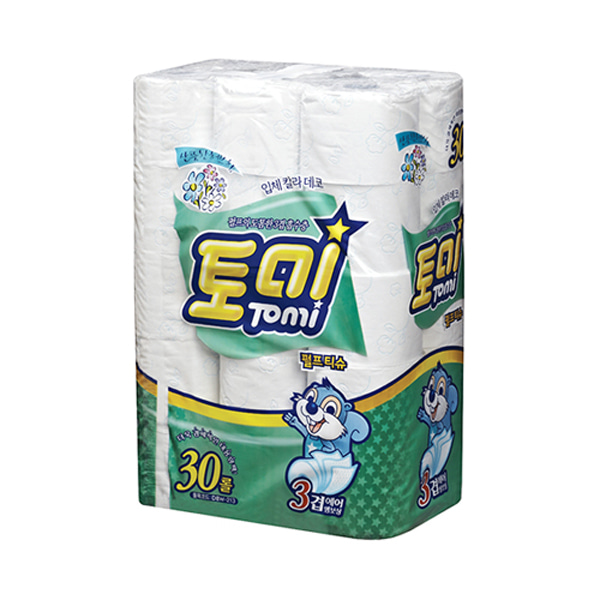 동방제지 토미 두루마리 롤 화장지 엠보 3겹 22m 30롤 X 3팩 (90롤) 48,000원