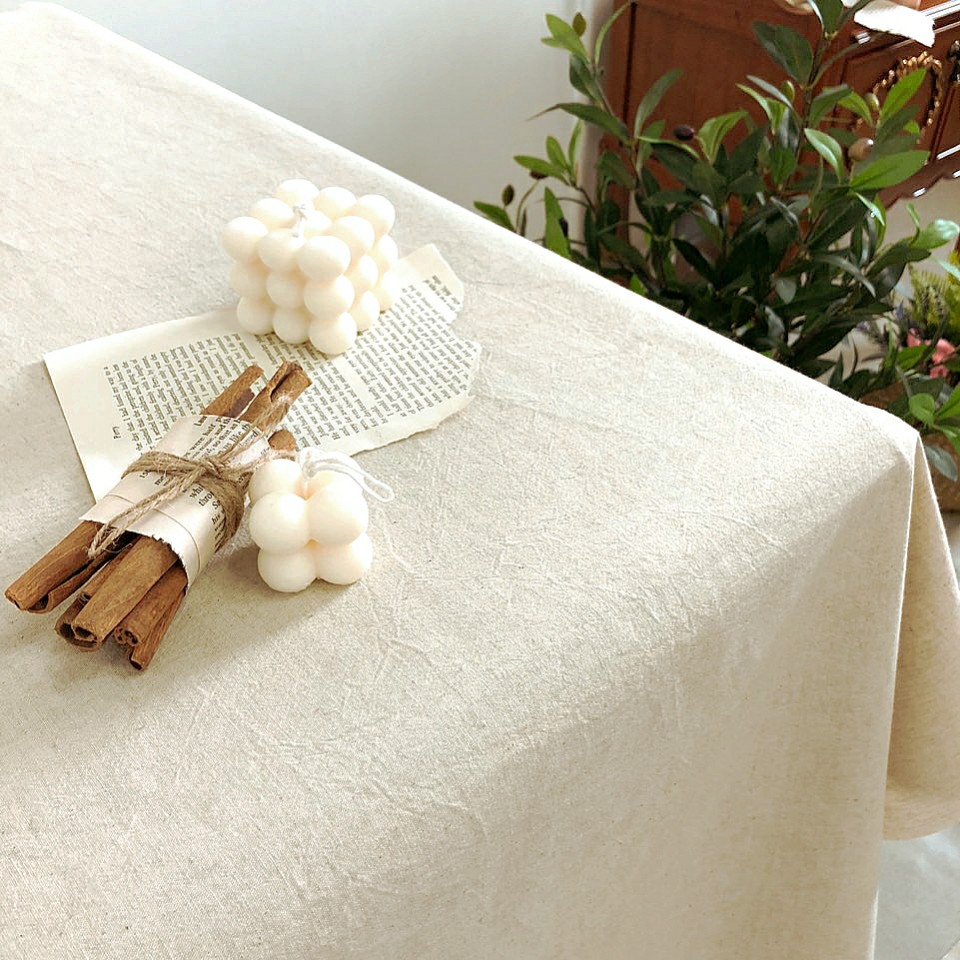 [비에스]린넨 식탁보 방수테이블보 무지원단, 6인 3마 150(고정)*270, 무지린넨, 1개 40,200원