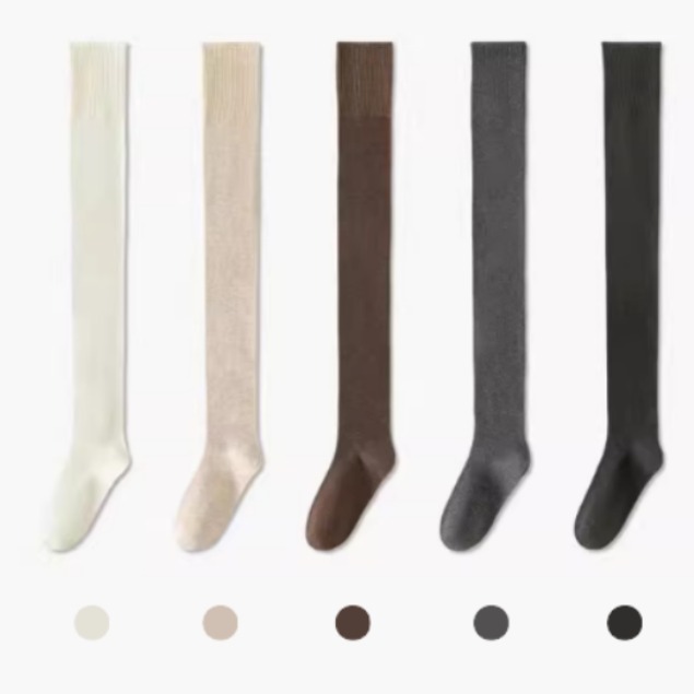 소복이 여성용 데일리 롱 오버 하이 니삭스 무릎위 베이직 롱삭스 5P 16,020원