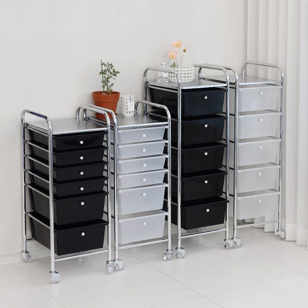 미드센츄리 이동식서랍장 사무용 사무실 정리함 5단 6단 트롤리 73,400원