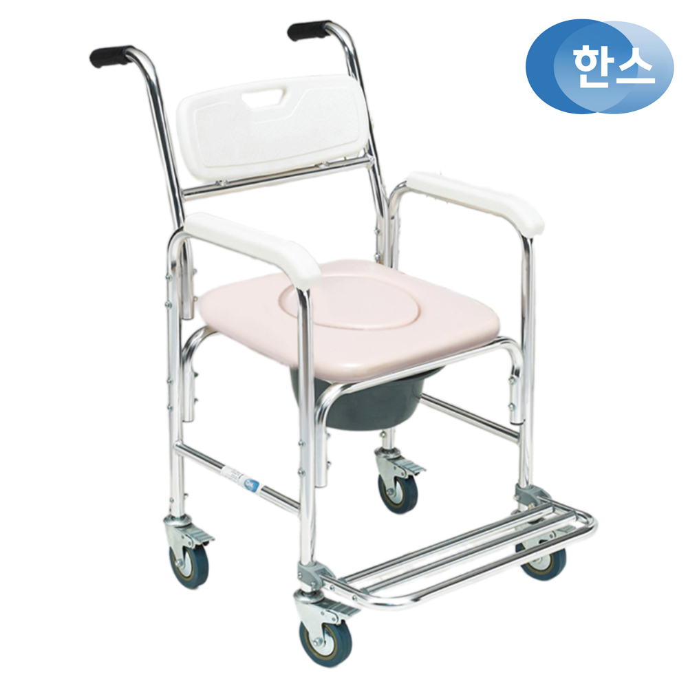 한스 환자용 노인 목욕의자 어르신 장애인 바퀴형 욕실의자 안전 브레이크, 1개 149,000원