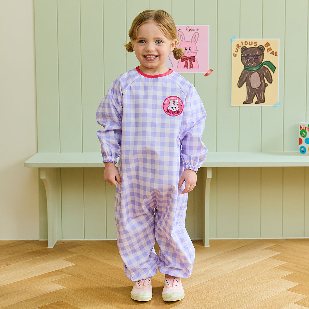 따블리에 체크 방수 전신 유아 미술가운 샘방지봉제 17,900원