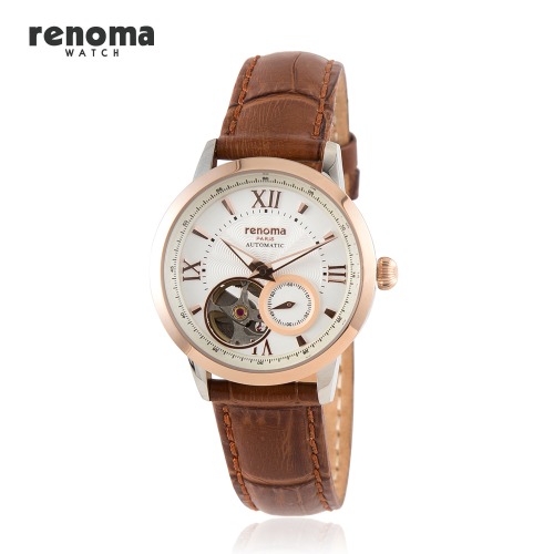 (당일발송) RE320L BR 여성 오픈하트 오토매틱 가죽 시계 브라운 160,000원