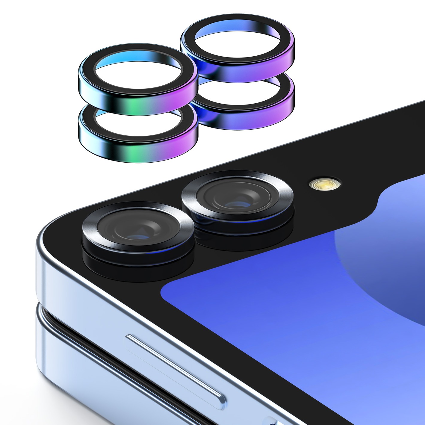 케이맥스 카메라 렌즈 개별 프레임 메탈 링 쉴드 보호 강화유리 액정보호필름 오로라 2p 세트 10,800원