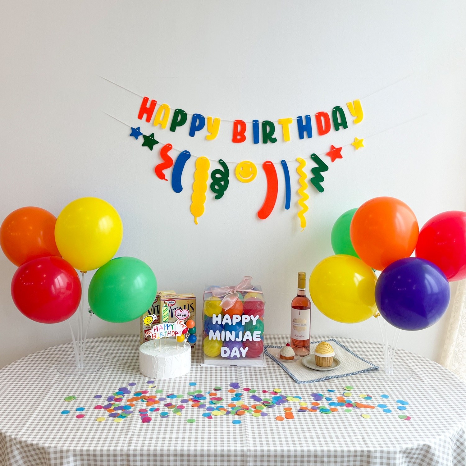 쏙쏙마켓 생일가랜드 생일파티 용품 세트 이벤트 풍선 파티용품, 1개, 레인보우 세트 13,900원