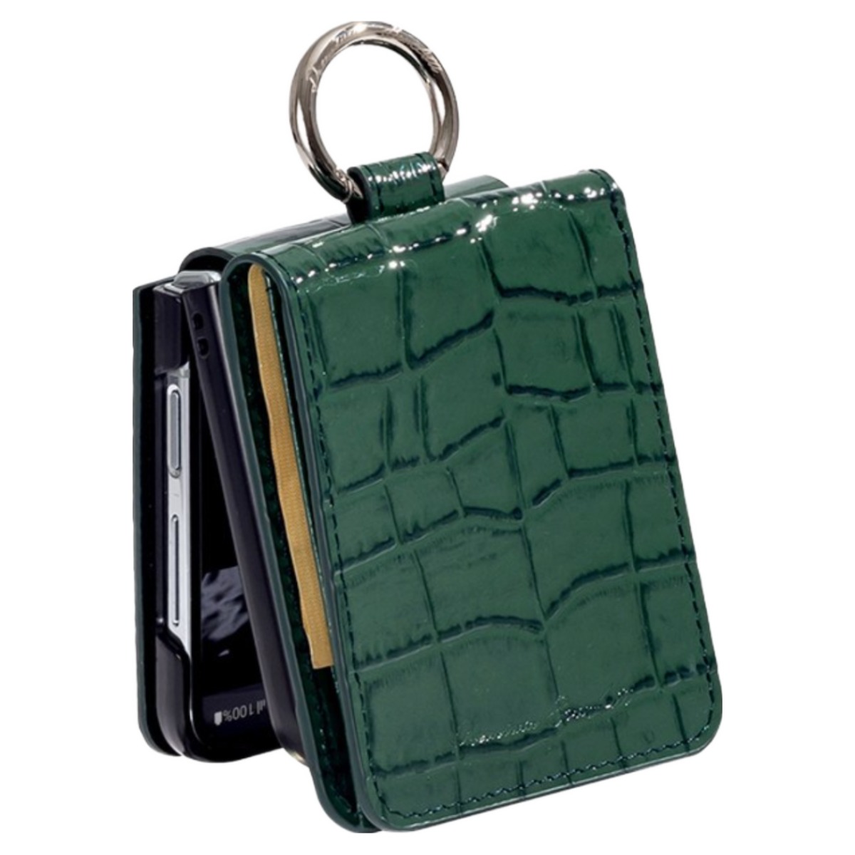 본아띠 다빈치 천연소가죽 에나멜 악어 고리 지갑형 갤럭시 Z플립6 F741N 전용 케이스 57,500원