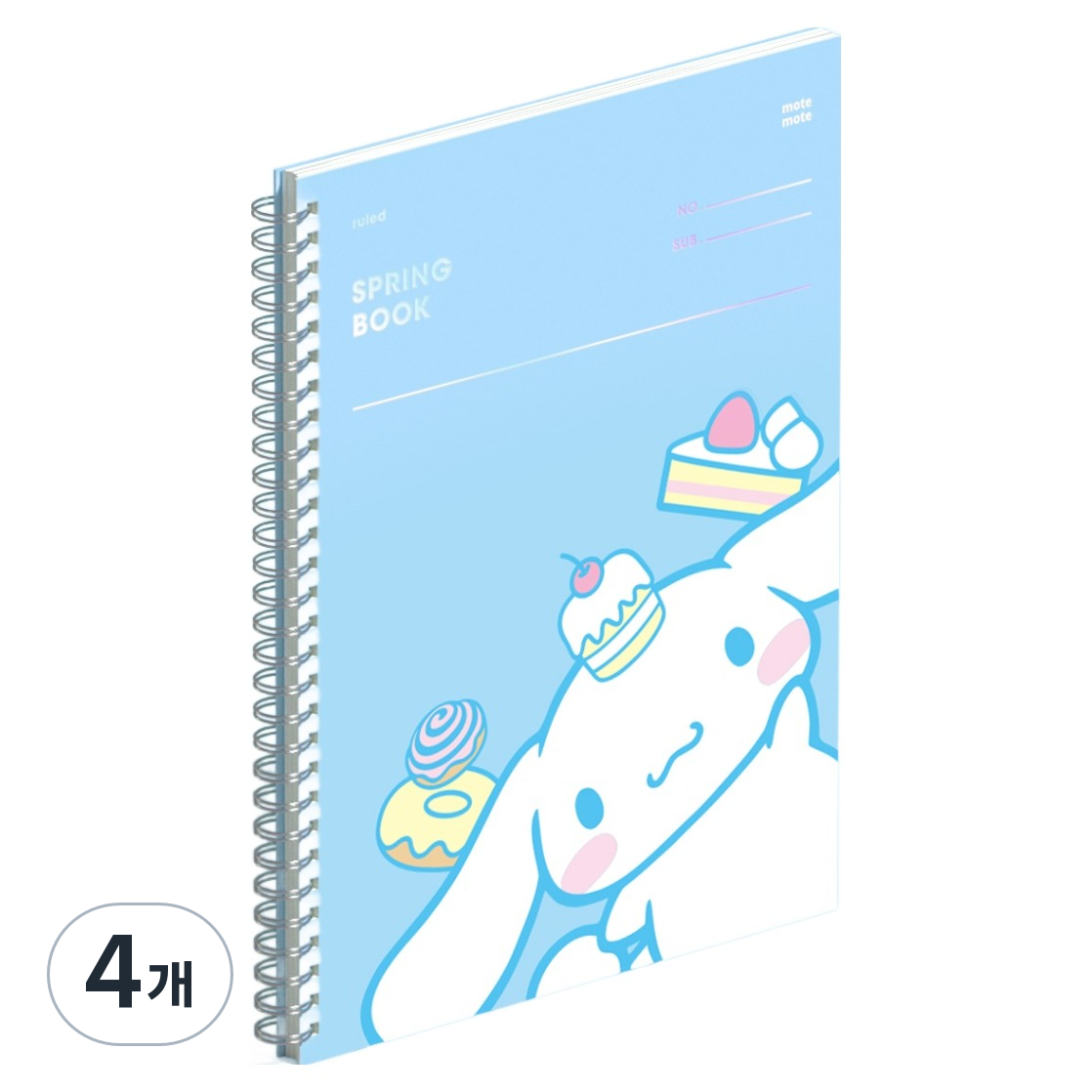 모트모트 산리오캐릭터즈 스프링 노트, 룰드시나모롤, 4개 15,680원