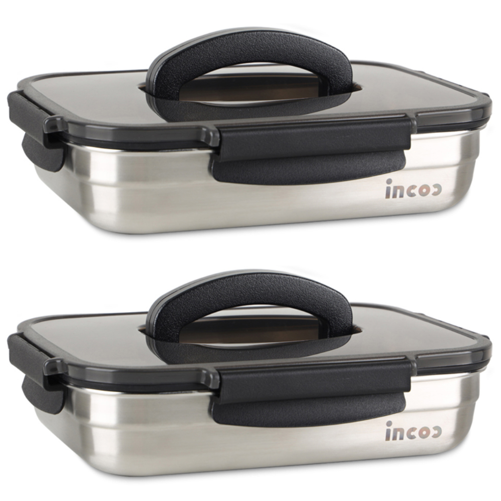 인콕 스텐콕 블랙 밀폐용기 직사각 핸디 1호 1900ml, 2개, 1.9L 37,300원