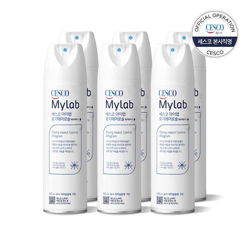 세스코 마이랩 모기 에어로솔 워터베이스 무향 500ml x6개 65,500원