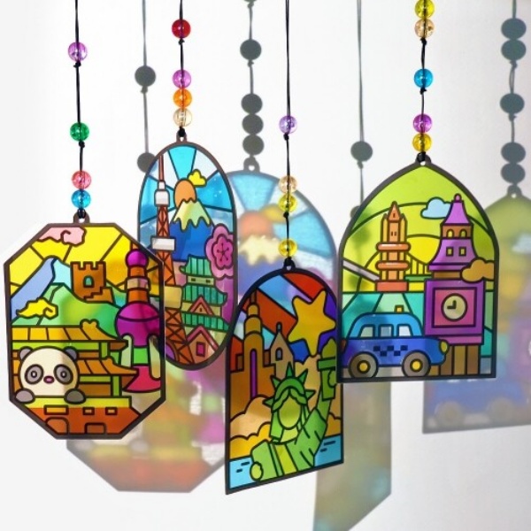 다문화교육 세계 랜드마크 스티커 썬캐쳐 책갈피 모빌 만들기 북마크 수업교구 미술놀이 체험활동 셀로판지, 1개, 일본 2,600원