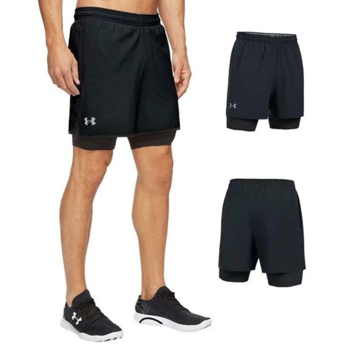 언더아머 투인원 우븐스판 블랙쇼츠 2 in 1 반바지 남성 운동 쇼츠 38,800원