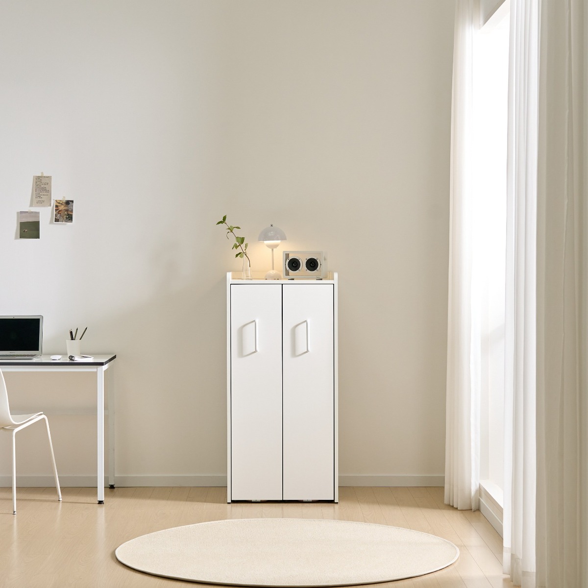 네스트 lpm 낮은 슬라이딩 책장, 좌형/버치화이트 198,000원