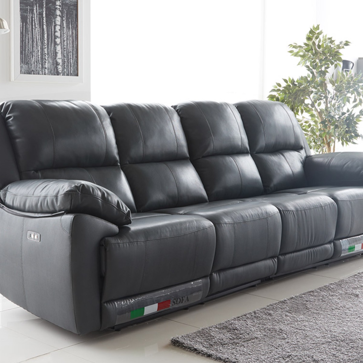 파로마 뮤즈 전동 리클라이너 쇼파 이태리 천연 소가죽 거실 소파 4인용 1,690,000원