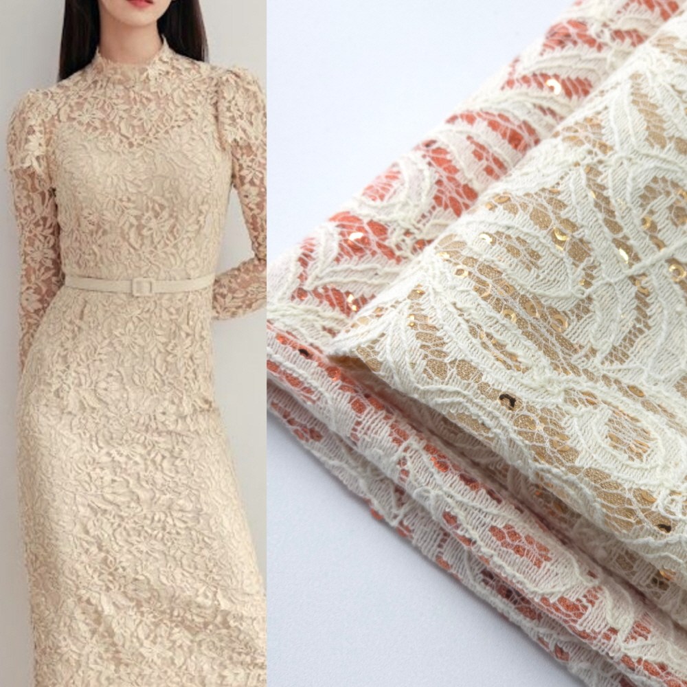 입체 자수 레이스원단 스팽글 쥬르2종 3,700원