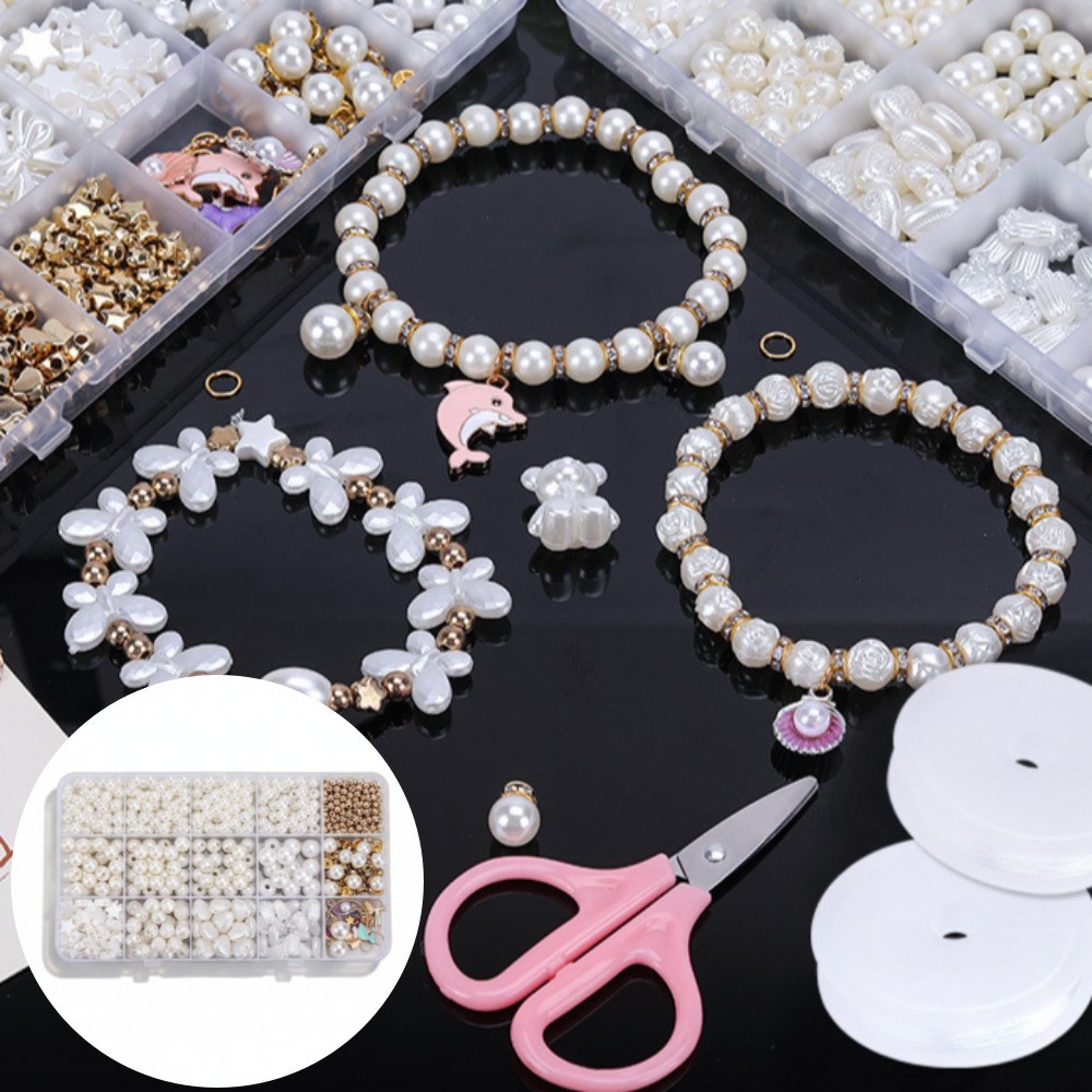 뮤젠트 핸드메이드 진주 펄 비즈 공예 키트 팔찌만들기, 1개, 혼합색상 13,000원