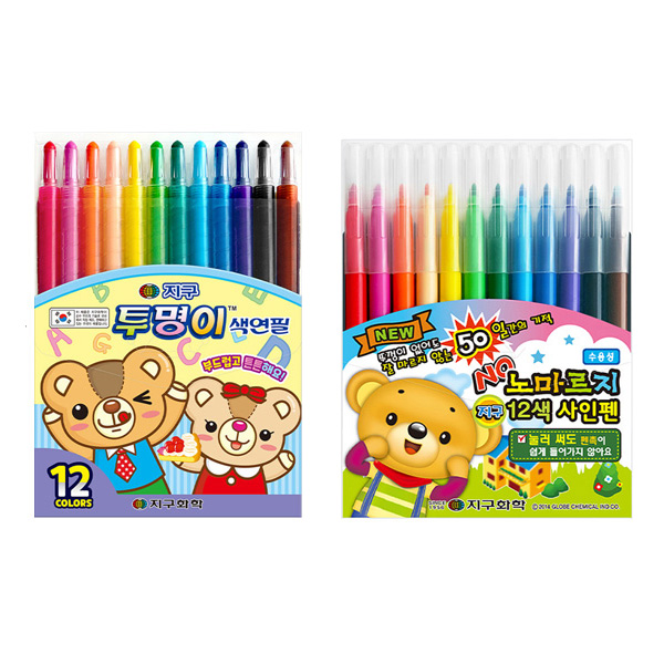 노마르지싸인펜12색 +투명이색연필 12색 신학기 준비물, 1세트, 12색 7,990원