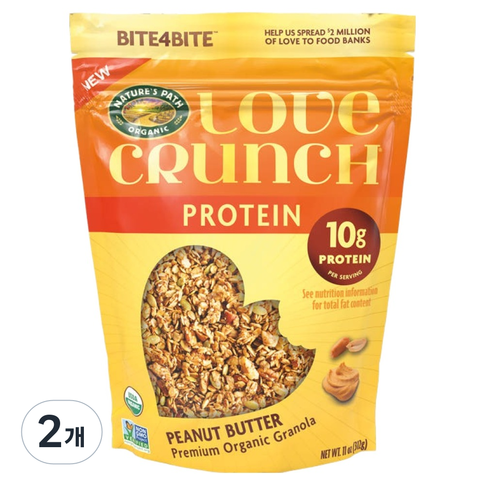 네이쳐스패스 러브크런치 피넛버터 프로틴, 312g, 2개 29,380원