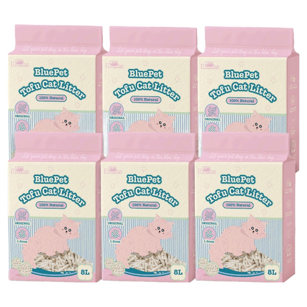 블루펫 응고형 두부 고양이모래, 8L, 6개, 무향 19,900원