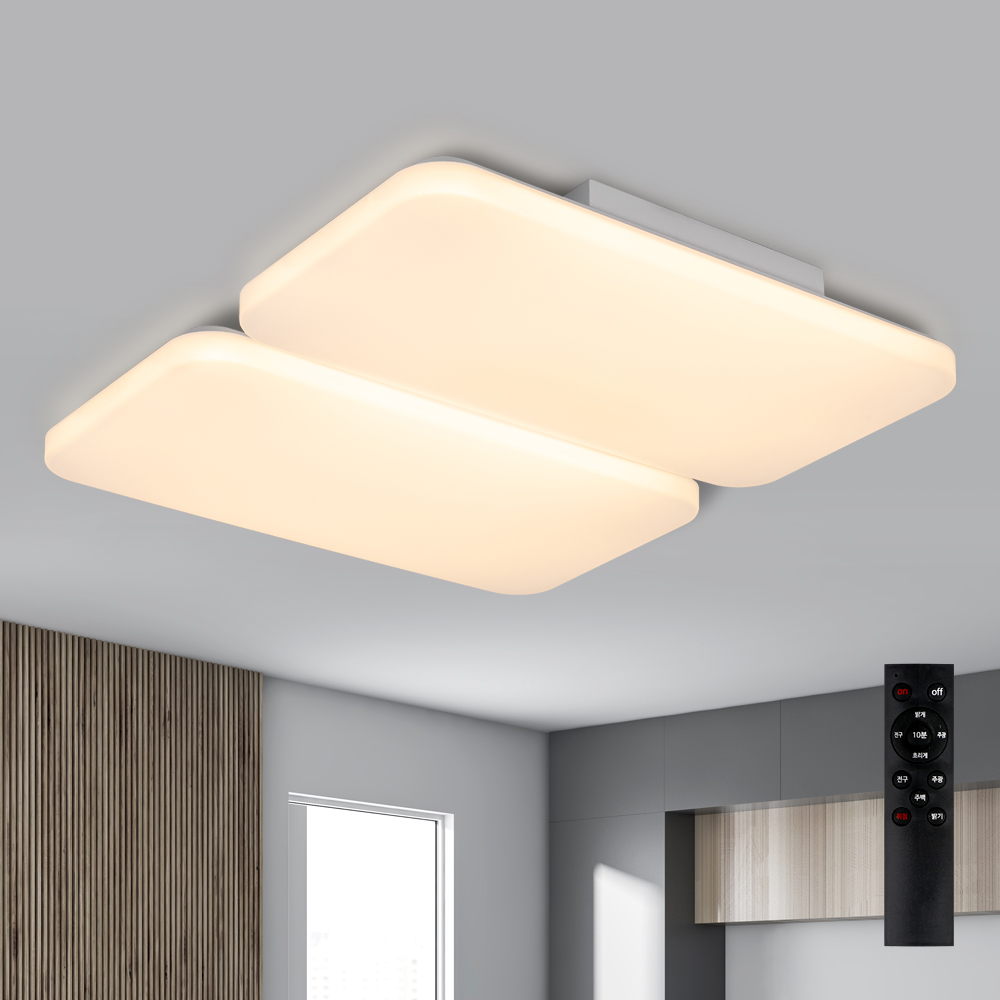 원하 폴슨에어 거실 천장 밝기조절 플리커프리 삼색변환 LED 조명 150W + 리모컨 세트, 화이트 111,940원