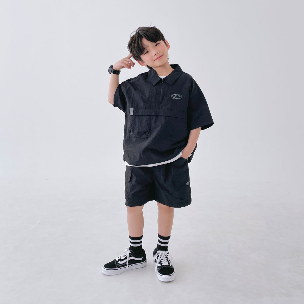 베리클로젯 남아용 냉감 통기성 너트 포켓 아노락 상하의 세트 43,800원