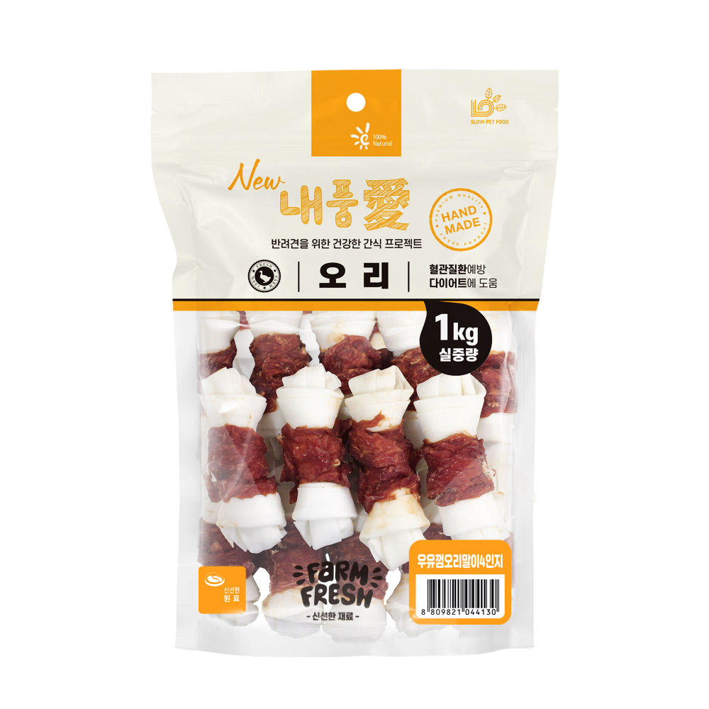 뉴내품애)오리우유껌4.5인치 1kg, 7개, 1kg, 오리우유껌4.5인치 209,300원