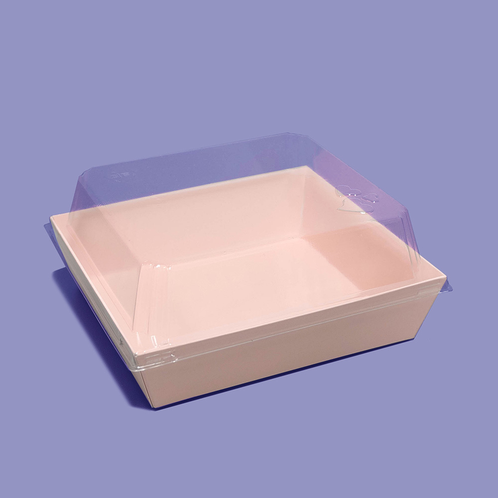 버터떡 포장 용기 일회용 사각 도시락케이스 종이도시락 세트 핑크 27,500원