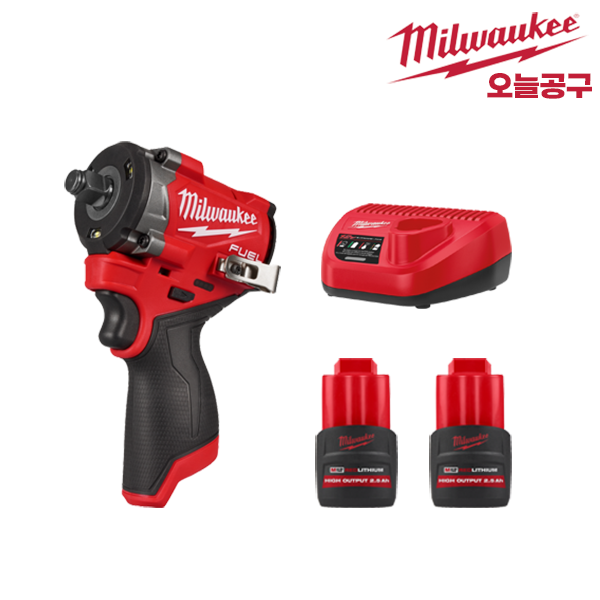 밀워키 M12 FIW2F12-252X 충전 임팩 렌치 12V 2.5Ah 고출력 배터리 2개 세트 257,790원