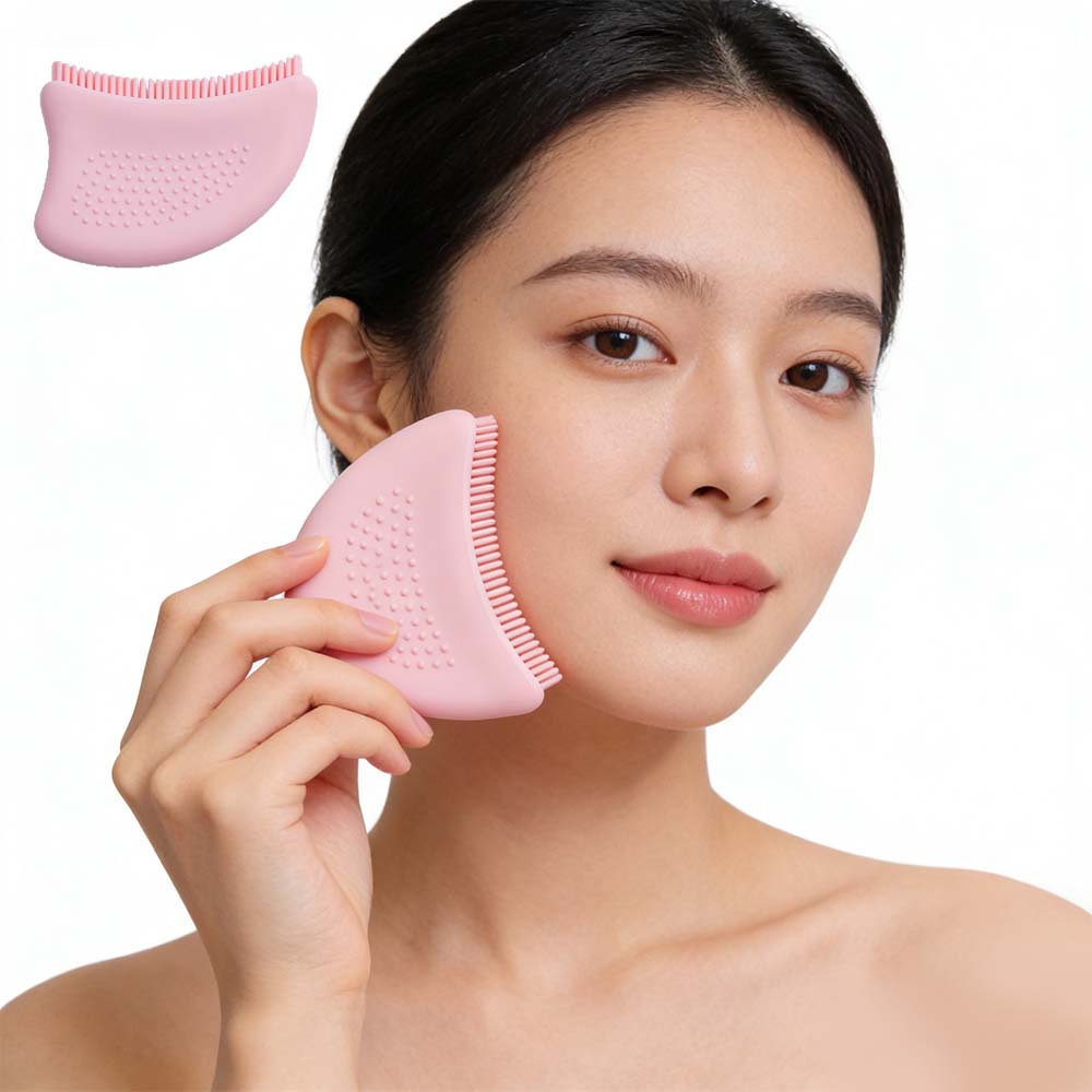 [루베이/페이스 리프팅] 실리콘 림프 브러쉬 괄사 마사지 턱선 얼굴 윤곽 붓기완화 홈케어, 1개, 핑크색 10,900원