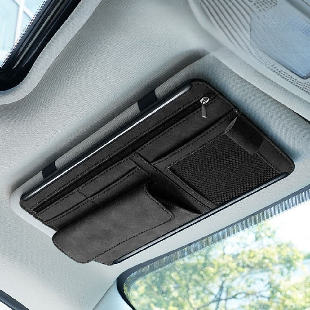 스웨이드 자동차 선바이저 안경클립 카드수납 다용도 선글라스케이스 15,600원