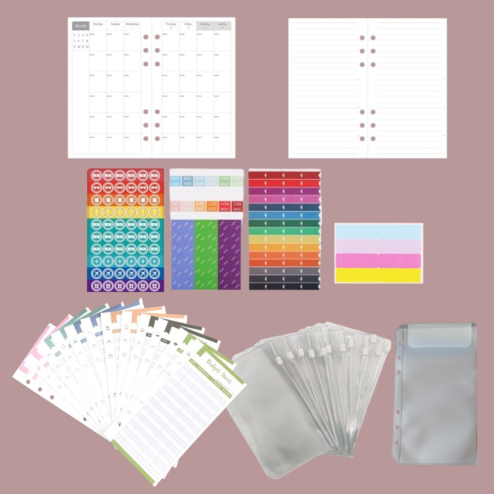 A6 6공 다이어리 리필 속지 세트 투명 지퍼팩 파우치 현금 바인더 머니포켓 저축 예산 가계부 육공 4,900원