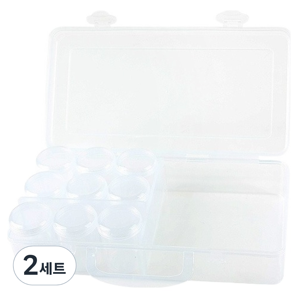 컴스 다용도 PVC 4분배 원형용기 9p + 수납 케이스 세트 IB270 18,000원