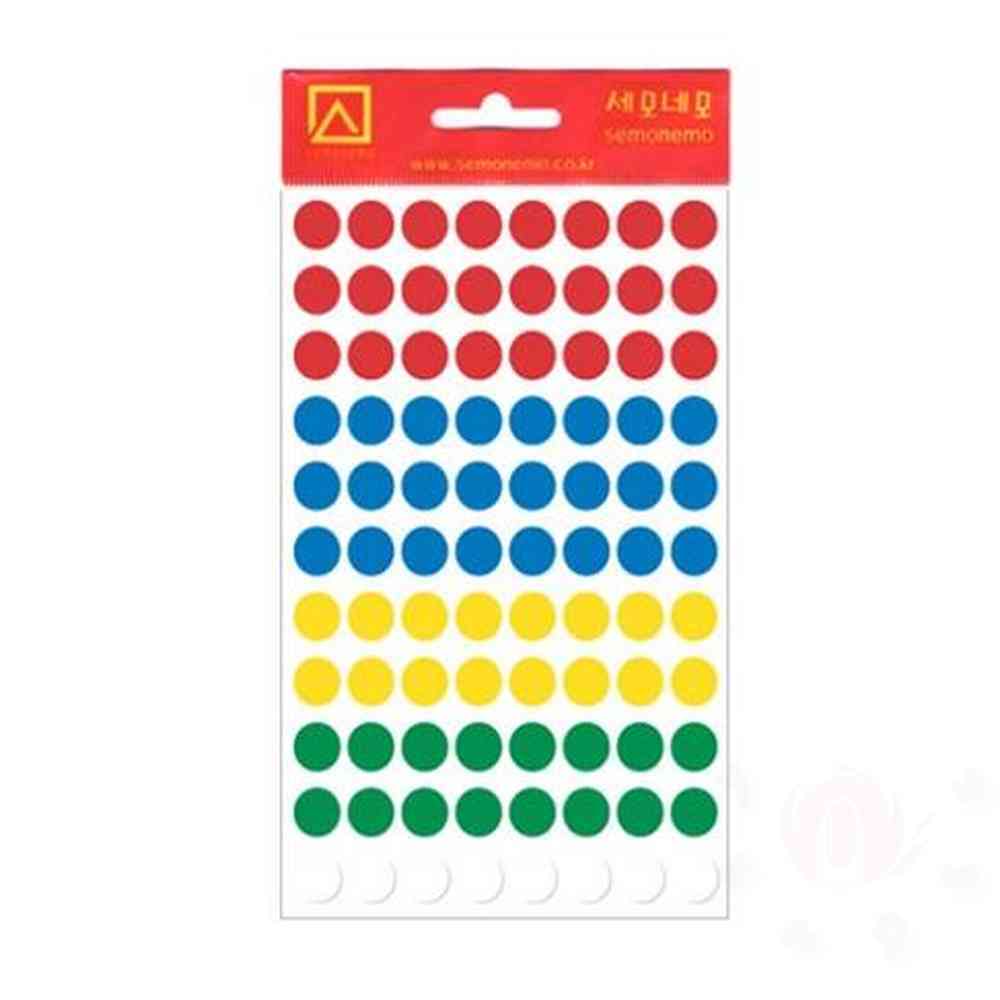 삼안 세모네모 모양견출지 원형 10-303 7매 혼합 지름9 1개 라벨스티커 800원