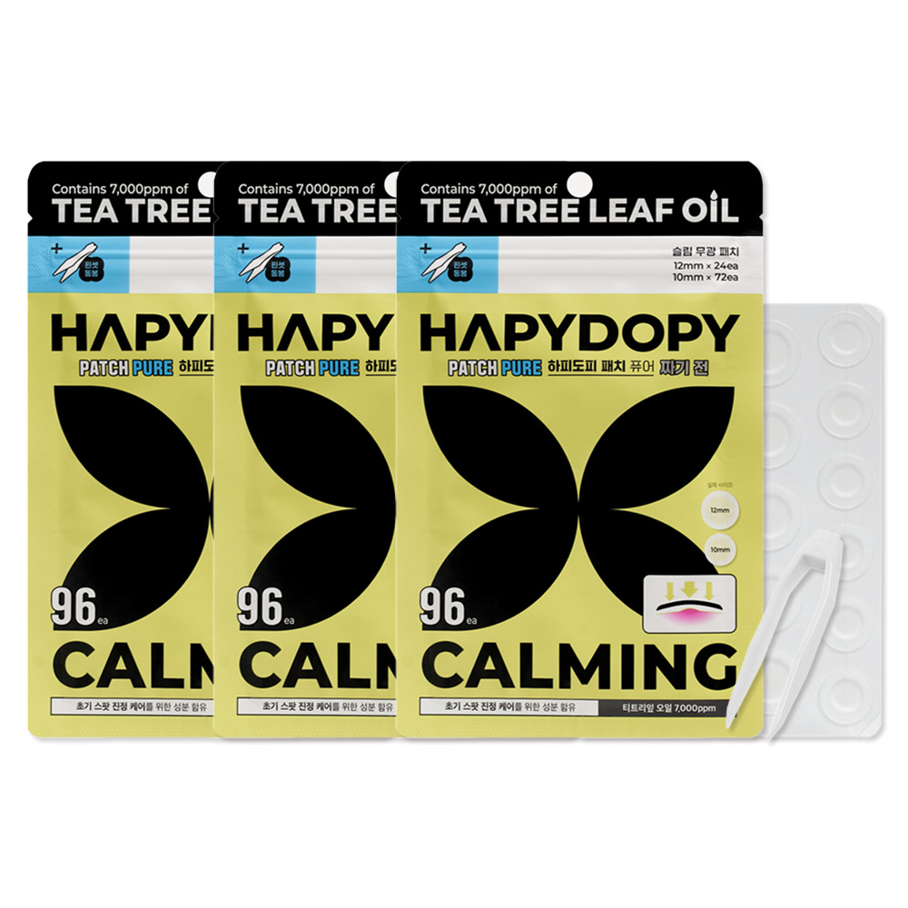 하피도피 트러블 패치 퓨어 티트리잎 오일 진정 성분 여드름 뾰루지 스팟패치, 3개, 96개입 16,500원