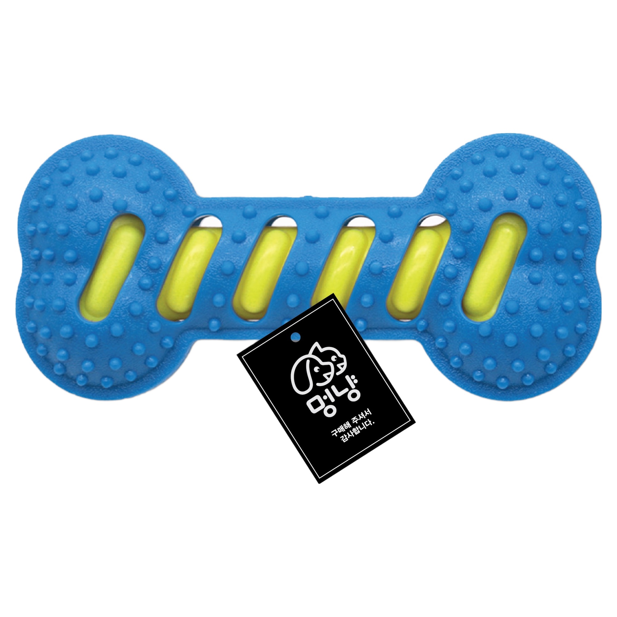 멍냥 강아지 삑삑이 고무 왕뼈 치석제거 이갈이 장난감, 블루, 1개 5,500원